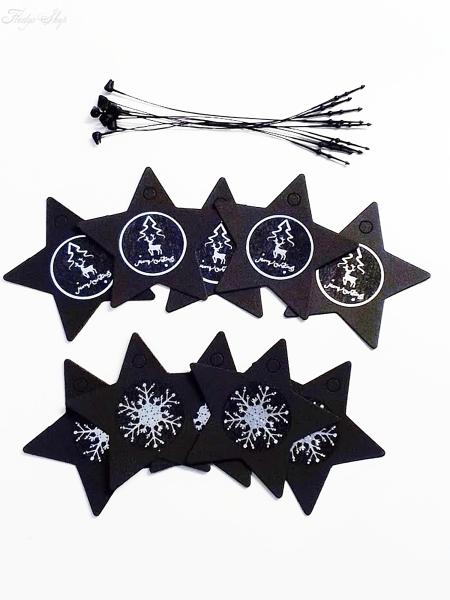 10 Geschenkanhänger Stern Set